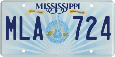 MS license plate MLA724