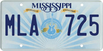 MS license plate MLA725