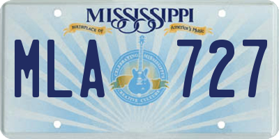 MS license plate MLA727