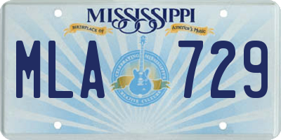 MS license plate MLA729