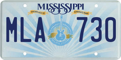 MS license plate MLA730