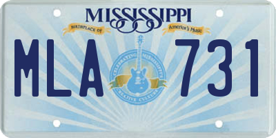 MS license plate MLA731