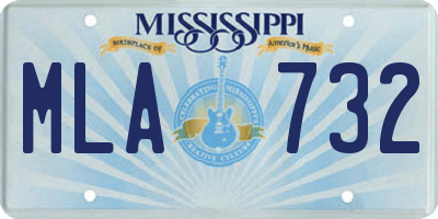 MS license plate MLA732