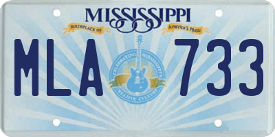 MS license plate MLA733