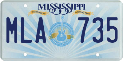 MS license plate MLA735