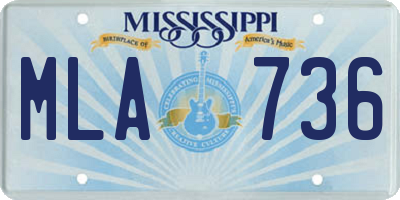 MS license plate MLA736