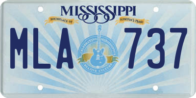 MS license plate MLA737