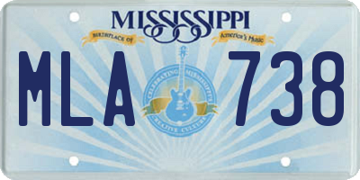 MS license plate MLA738