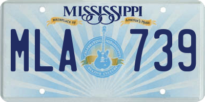 MS license plate MLA739
