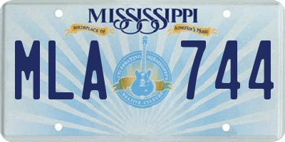 MS license plate MLA744