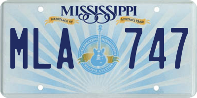 MS license plate MLA747