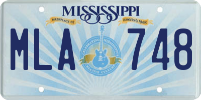 MS license plate MLA748