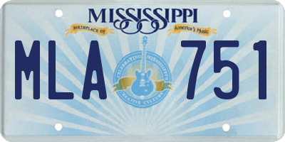 MS license plate MLA751