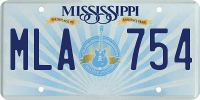 MS license plate MLA754