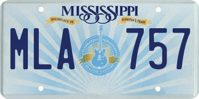 MS license plate MLA757