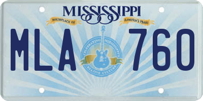 MS license plate MLA760