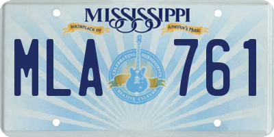 MS license plate MLA761