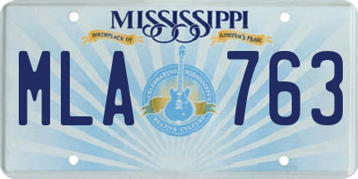 MS license plate MLA763