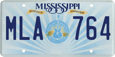 MS license plate MLA764