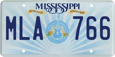 MS license plate MLA766
