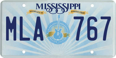MS license plate MLA767
