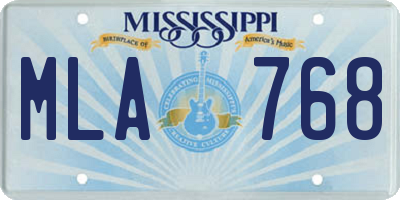 MS license plate MLA768