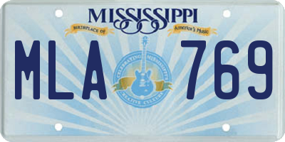 MS license plate MLA769