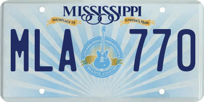 MS license plate MLA770
