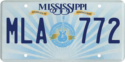 MS license plate MLA772