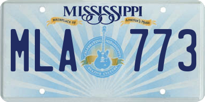 MS license plate MLA773