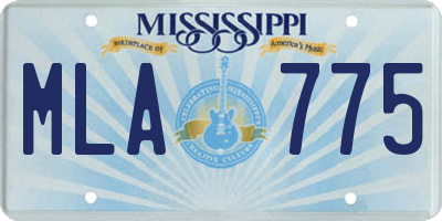 MS license plate MLA775