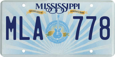 MS license plate MLA778