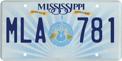 MS license plate MLA781