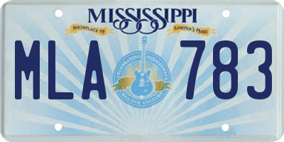 MS license plate MLA783