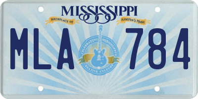 MS license plate MLA784