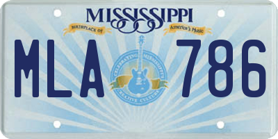 MS license plate MLA786