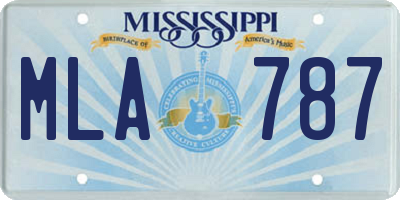MS license plate MLA787