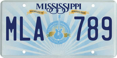 MS license plate MLA789