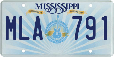 MS license plate MLA791