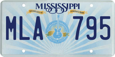 MS license plate MLA795
