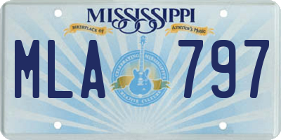 MS license plate MLA797