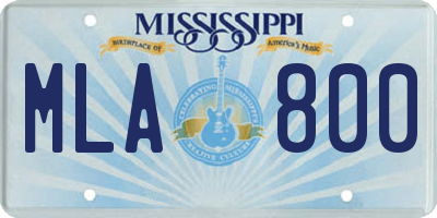 MS license plate MLA800