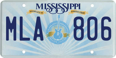MS license plate MLA806