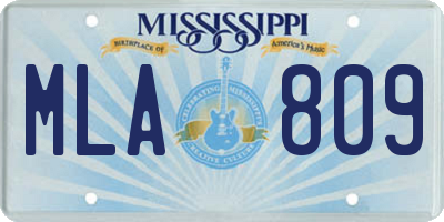 MS license plate MLA809