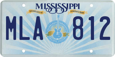 MS license plate MLA812