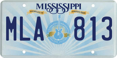 MS license plate MLA813