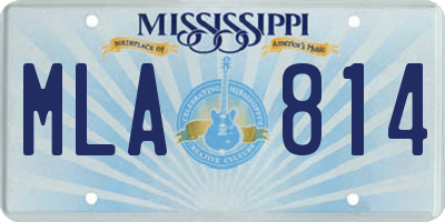 MS license plate MLA814