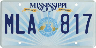 MS license plate MLA817