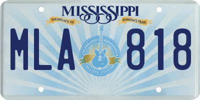 MS license plate MLA818