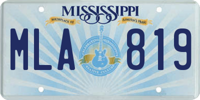 MS license plate MLA819
